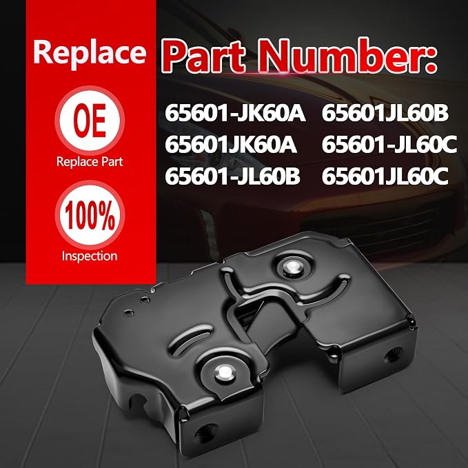 CULMKARI 1 Pair Hood Lock Latch Assembly Fits for 2009-2024 Nissan 370Z GT-R 2007-2015 Infiniti G25 G35 G37 Q40 Q60 Left & Right Side Replace Number 65601-JL60A 65601-JL60C
