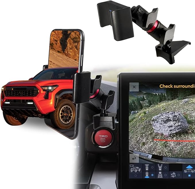 2026 Tacoma Vent Phone Mount for Toyota Tacoma 2024-2026 | 4Runner 2025 Accessories | Aluminum Telescopic Air Vent Phone Holder |Thick Case Friendly Car Mount for iPhone 16/15 Pro Max, Galaxy S24