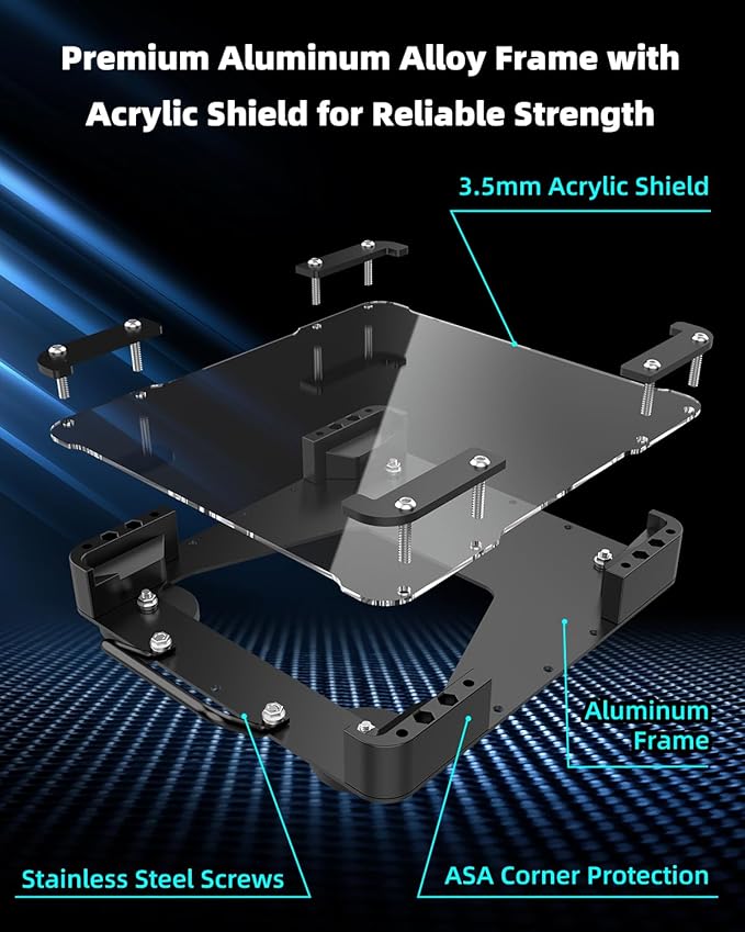 Starlink Mini Magnetic Roof Car Mount, Aluminum Frame with 3.5mm Acrylic Shield, Strong Magnetic Hold, Quick Install, Weatherproof, Hail & UV Resistant, Protective for RV,Camper Van, SUV, Boat – Black