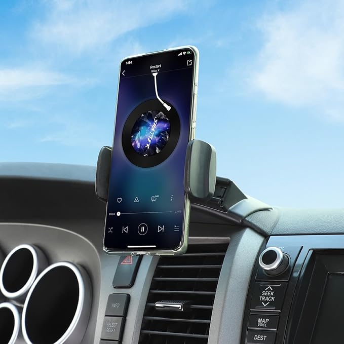 Car Phone Holder Compatible with Toyota Tundra/Sequoia 2007-2013 Center Console Air Outlet Vent Upper Panel Mobile Phone Mount Dashboard Hands-Free Universal Cell Phones Navigation Bracket Accessories