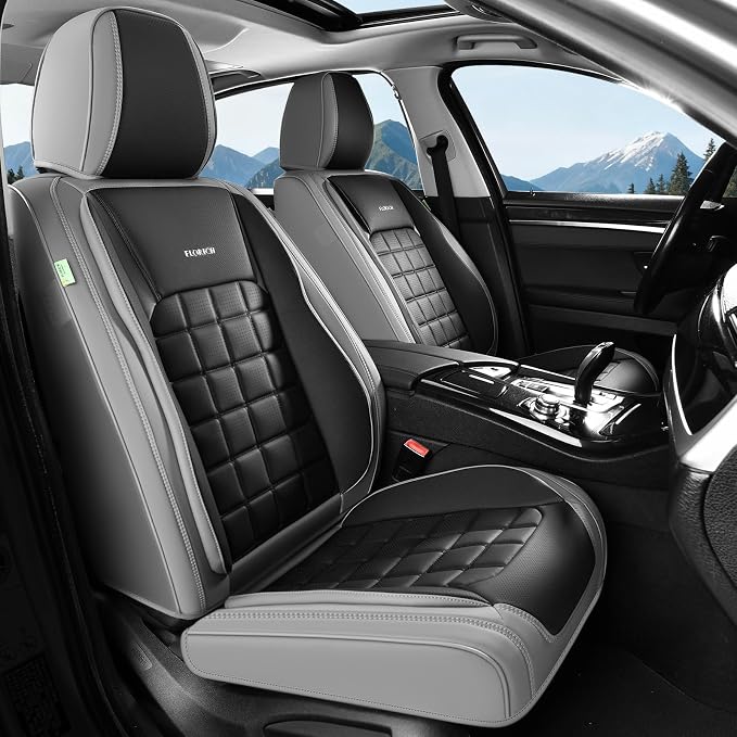 FLORICH Seat Cover, Car Seat Covers Full Set, Waterproof Leather Car Seat Protector 5 Seats, Front and Rear Seat Covers for Cars, Breathable Automotive Seat Covers Protector Fit for Most Cars Trucks