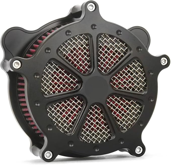 For harley air cleaner filter Sportster Softail Touring street road king glide Dyna for harley davidson air intake filters (Black Speed 7 style -red filter, D-For M8 Touring/Softail 2018-UP)