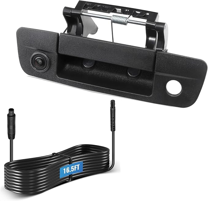 EWAY Tailgate Handle Backup Rear View Camera for Dodge Ram 1500 (2009-2017) / 2500 3500 (2010-2017) Aftermarket Reverse Camera, Tailgate Door Handle Replacement Camera with 16.5FT 4PIN Extension Cable