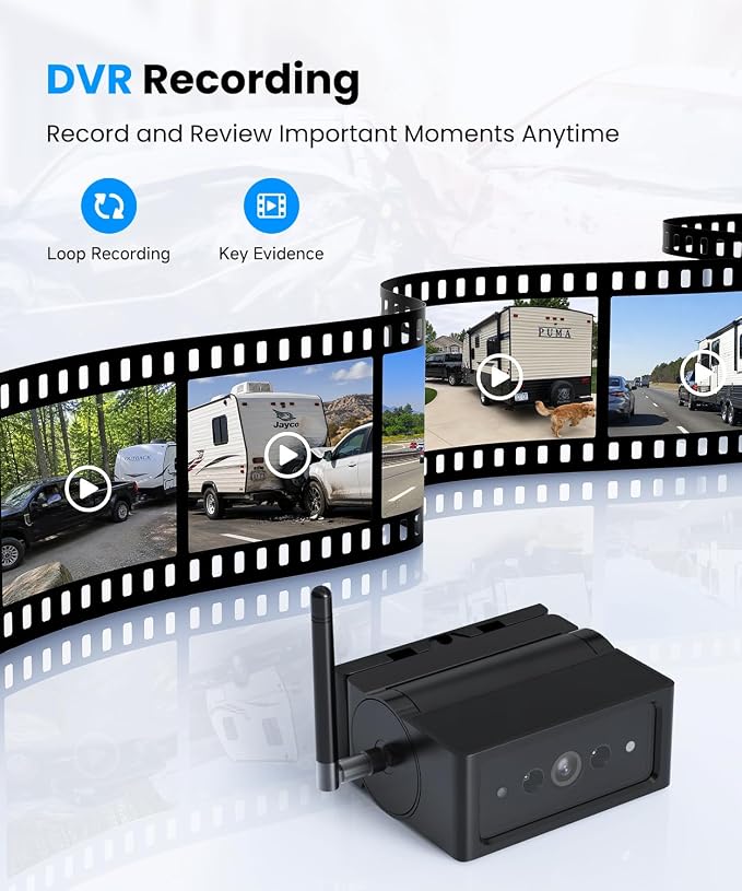 AUTO-VOX Magnetic Wireless Backup Camera with WiFi Connection | No Monitor Needed, Snaps On in 1 Sec, Solar Powered for Longer Runtime, Reliable Live View up to 230FT for Truck Trailer RV