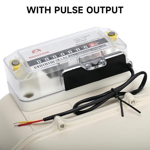 3/4" NPT Gas Submeter with Pulse Output, Cubic Feet Readout, 1 Pulse per Cu Ft, for Natural Gas & Propane Vapor Usage Monitoring — Not a Whole-House Utility Replacement Meter