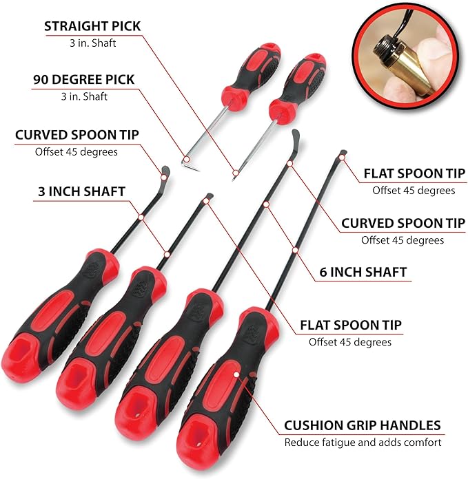 Performance Tool 6 pc. O-Ring and Seal Remover - W80752
