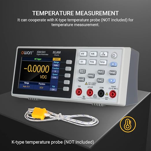 OWON XDM1041 USB/RS232 Digital Multimeter 55000 Counts High Accuracy Universal Desktop Temperature Multimeters Meter with 3.7Inch LCD Screen