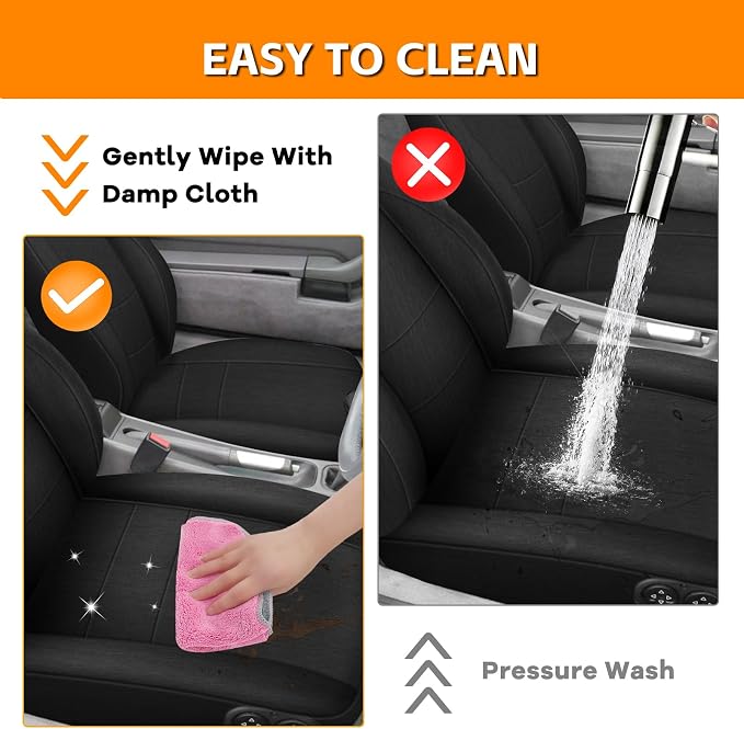 Front Seat Covers Compatible with 1985-1996 Porsche 911/912/924/928/944/968, Heavy Duty Cationic Linen Fabric Seat Protector