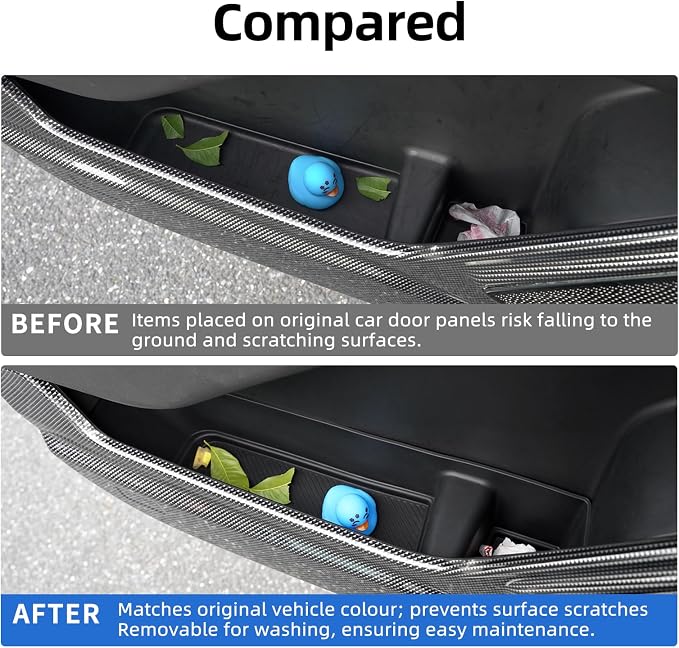 Silicone Door Storage Compartment for 2020-2025 Ford Explorer Anti-Scratch Panel Protective Accessories Black 2Pcs (Front Door)