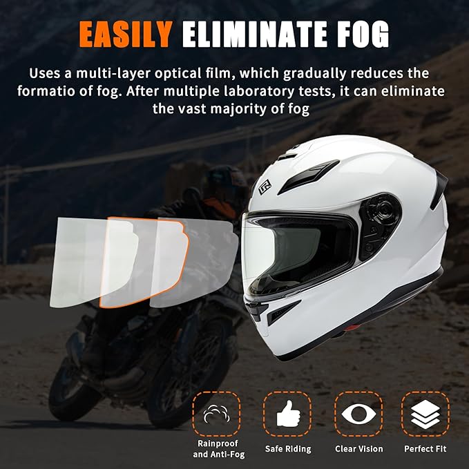 Universal Anti Fog Film for Motorcycle Helmet Visors,Helmet Visor Protector Anti Fog Sticker for Cold Mornings and Rainy Days,(2-Pack)