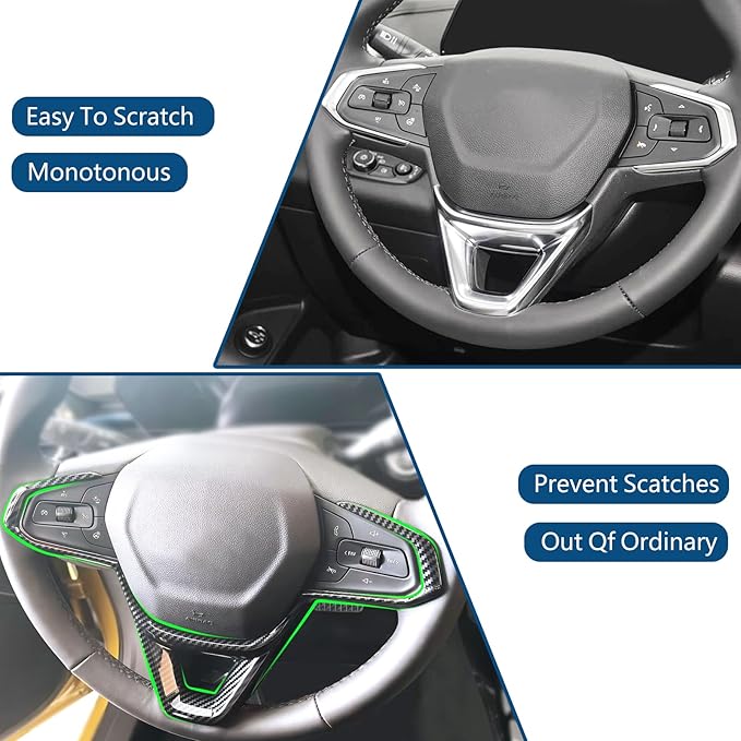 1 Pcs Center Steering Wheel Protection Cover FrameTrim for Chevrolet Trailblazer 2024-2026 Interior Accessory (ABS Imitation Carbon Fiber Pattern)
