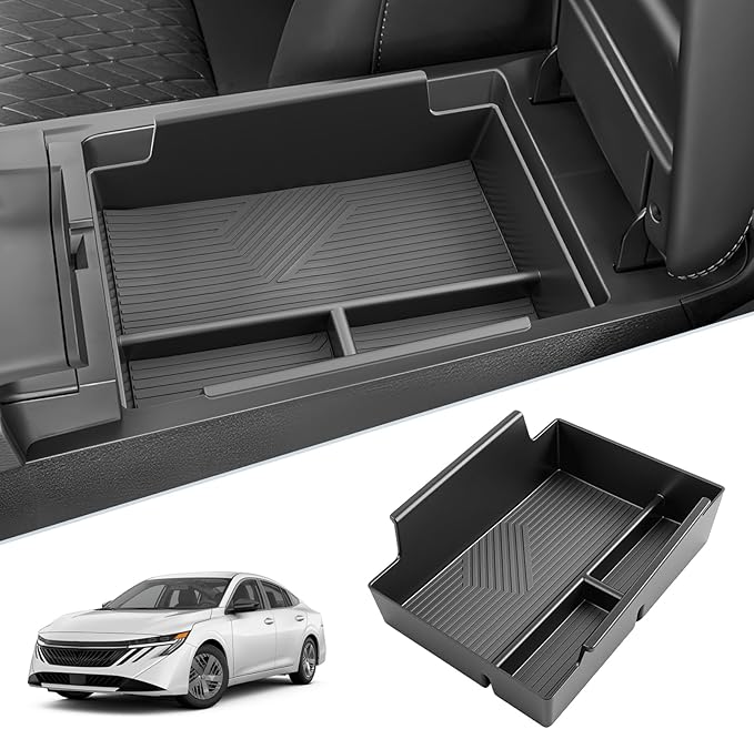 SKTU for 2026 Nissan Sentra Center Console Organizer for 2026+ Nissan Sentra (S/SV/SR/SL) Console Tray Nissan Sentra 2026 Accessories ABS Armrest Storage Box 2026 Sentra Anti-Slip Insert Console Tray