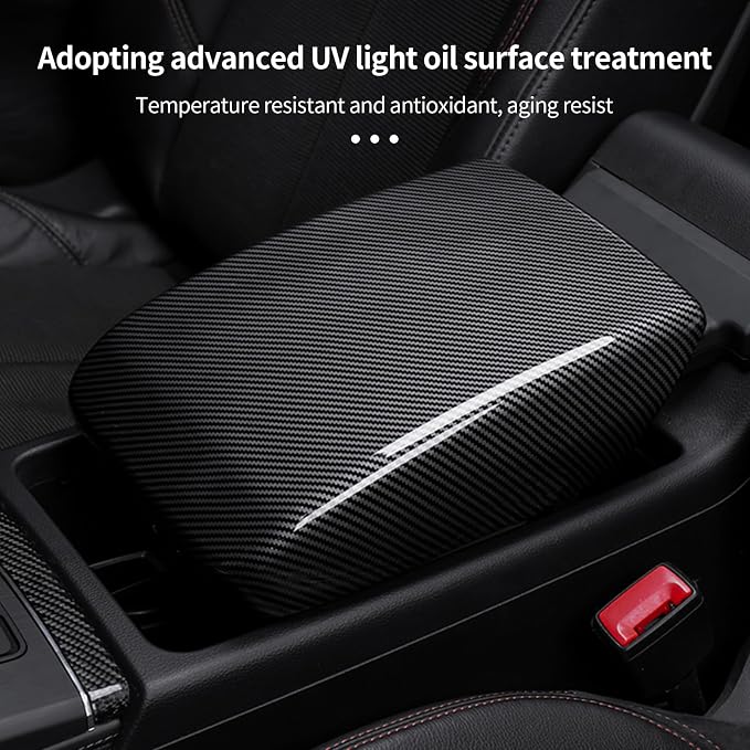 Center Console Pad Armrest Cover Compatible with Audi Q5 2018-2025, Armrest Box Frame Protective Cover for Audi Q5 Sportback, ABS Carbon Fiber Q5L Interior Accessories