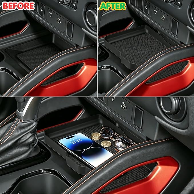 Center Console Organizer for 2022-2026 Nissan Frontier Pro-4X/S/SV/SL | Armrest Tray, Secondary Storage Box, Glove Box Insert - 3-Piece Set, Drop-in Install, Expands Interior Storage Space