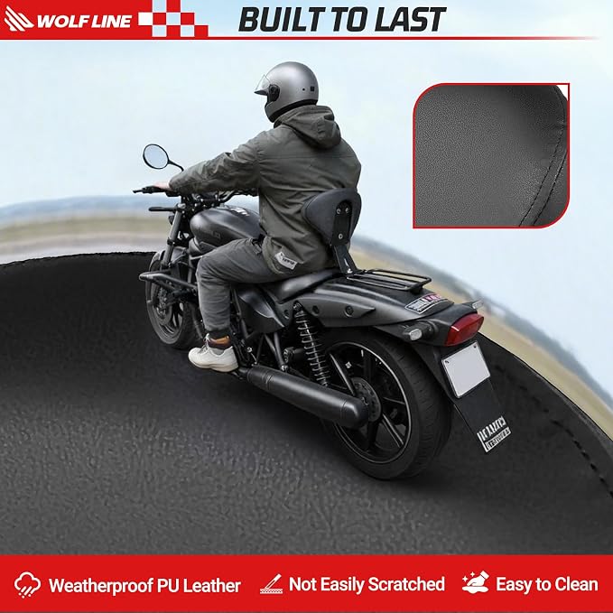 Sissy Bar Fit for Eliminator 450 500 EL450 2024-2026 with Luggage Rack | Motorcycle Detachable Quick Driver Backrest Rear Rest Heavy Duty Steel High Density Foam Weatherproof