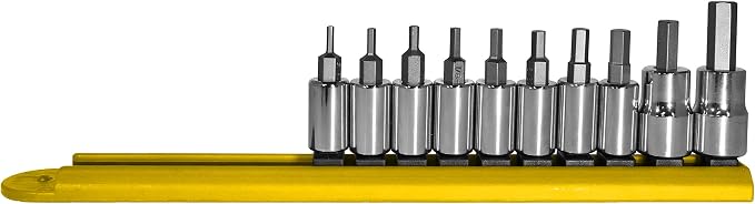 Mayhew Tools 16017 SAE Hex Socket Bit Set, 10-Piece, Polished Chrome