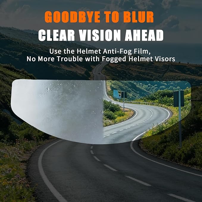 Universal Anti-Fog Film & Rainproof Film for Helmet Visor,Helmet Visor Protector Anti Fog Waterproof Sticker for Cold Mornings and Rainy Days