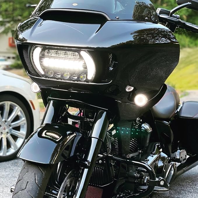 Eagle Lights Generation II Front 2 Inch LED Turn Signals with White Running Lights Compatible with Harley Davidson® Motorcycles - Includes Smoked Lenses / 1157 Base