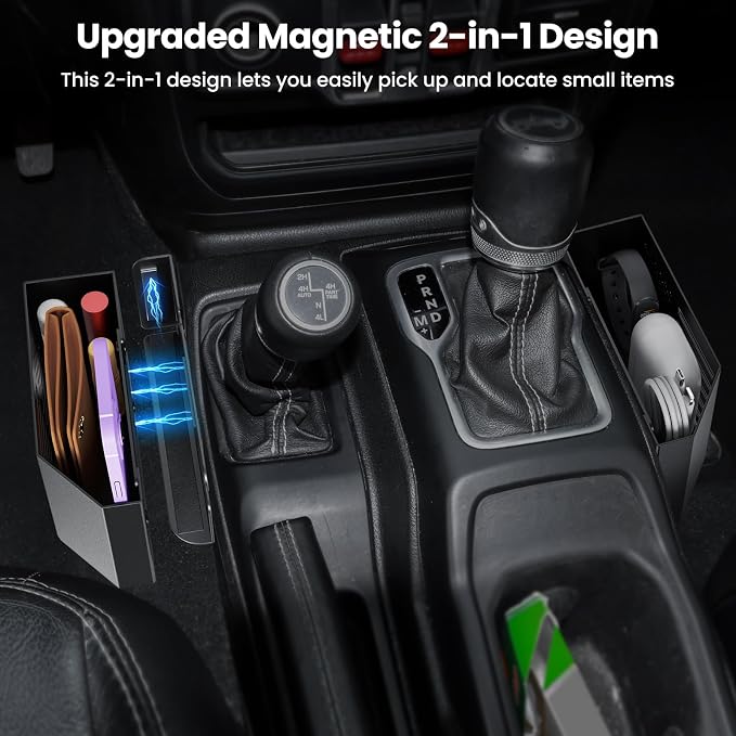 DIAMOOKY Center Console Organizer & Window Switch Button Cover for Jeep