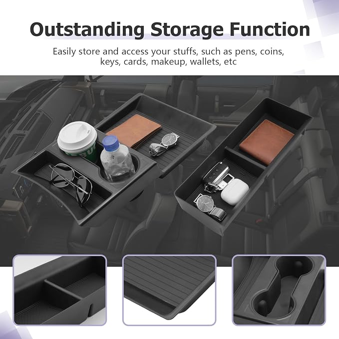 LUWU Center Console Tray Set 2023 2024 2025 2026 Hummer EV SUV Accessories Lower Storage Tray Dashboard Center Console Organizer 2PCS