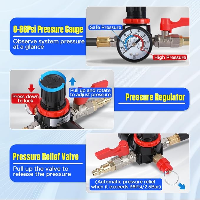 Turbo Boost Leak Tester Kit 19PC Boost Leak Test Kit w/S.moke Adpt Turbo System Pressure Leakage Tester 8 Pairs of Stepped Adapters 1-1/5" to 4-8/25" Turbo Test Kit for Radiator Cooling Emission Pipes