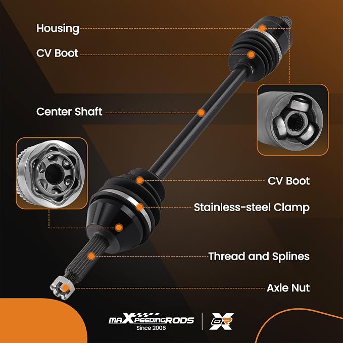 maXpeedingrods Front Left Right CV Axle Assembly for Polaris Ranger 500 700 XP 700 2004-2007 4X4 6X6 EFI Limited MVRS Browning, 20 Outboard 22 Inboard Spline 630mm 1332423 PO-309