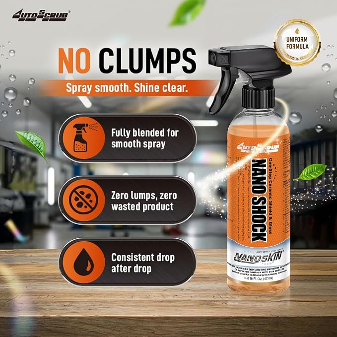 Nanoskin NANO SHOCK One-Step Ceramic Shield & Gloss 1 Gallon – SiO2 Spray Sealant, Clay Lubricant & Hydrophobic Coating | Easy Spray-On Wipe-Off Gloss for Cars, Trucks & RVs