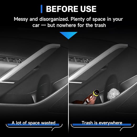 SXCY 2PCS for Toyota Corolla Cross Trash Can for 2022-2025 Toyota Corolla Cross Accessories Front Door Side Trash Can [OEM-Fit] Garbage Bin Waterproof Leak-Proof Trash Bin w/Lid Odor-Free Storage