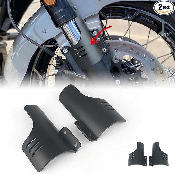 Motorcycle Front Fork Guards for Touring CVO Road Glide FLTRXSE ST FLTRXSTSE CVO Road Glide Upgrade 2024 Dust Protection Lower Fork Leg Deflector Shield (Black)