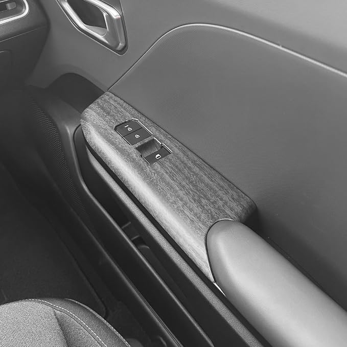 Car Interior Window Switch Panel Cover Side Door Glass Lock Control Button Cover Compatible with Kia K4 2025 2026 Accessories (Wood Grain Style)