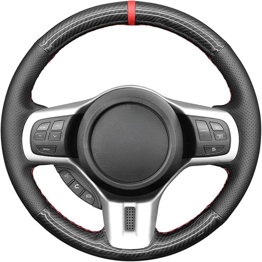 MEWANT Car Steering Wheel Cover for Mitsubishi Lancer Evolution 10 X 2008-2015 Carbon Fiber&Microfiber Leather Car Steering Wrap