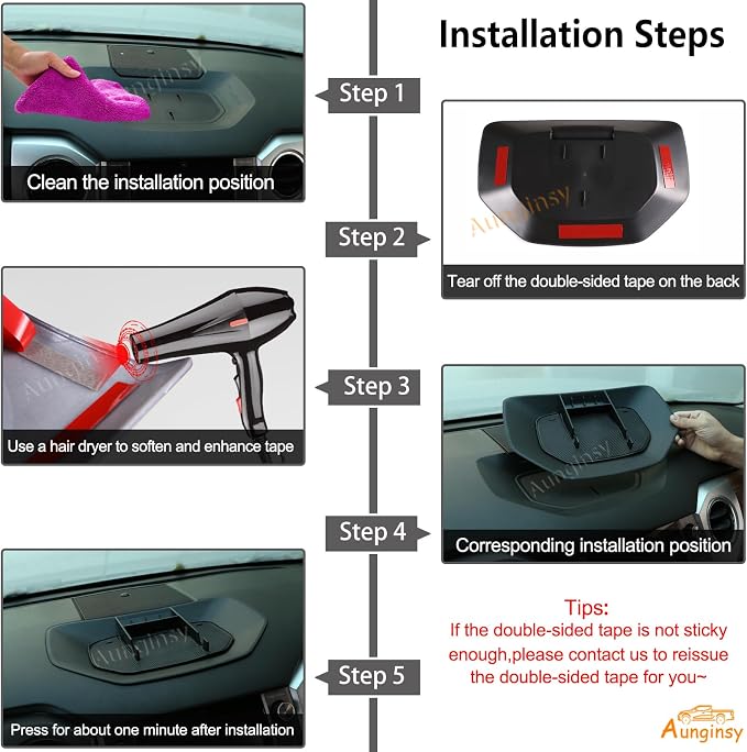 Aunginsy Center Console Dashboard Storage Tray Compatible with Toyota Tundra 2007-2021,Car Instrument Multi-Functional Phone Holder Storage Box Organizer Tray Insert ABS Interior Accessories, with Mat