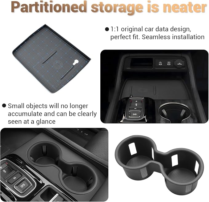 (3Pack) Center Console Organizer Compatible with 2026 Honda Passport Console Tray Middle Console Storage Wireless Charging Protecive Mat Cup Holder Inserts 2026 Honda Passport Trailsport Accessories
