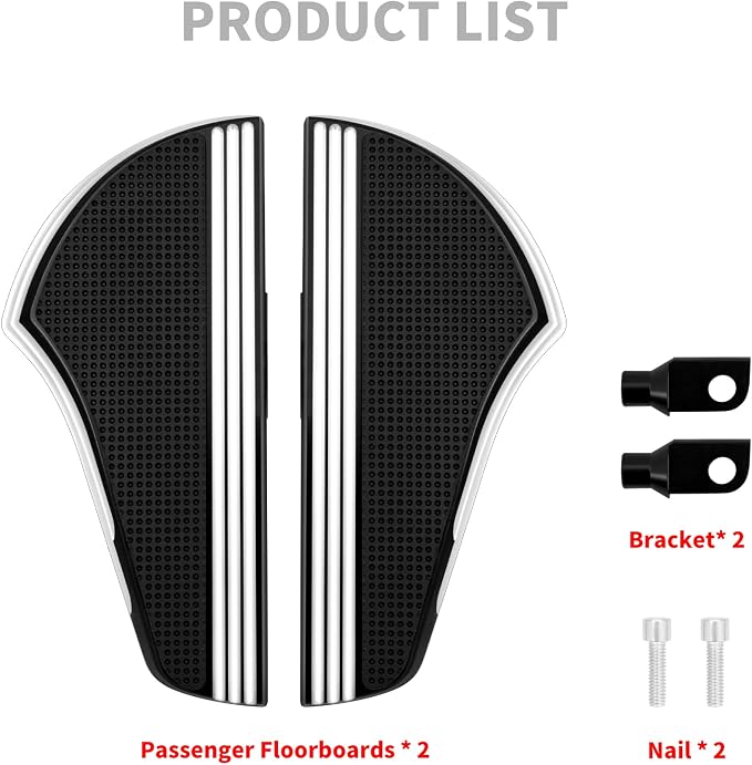 Motorcycle Passenger Driver Rider Floorboards Kit Fit for Harley Touring Electra Glide Road Glide Road King Street Glide 1986-2025, 1986-2017 Softail FL, 2012-2016 FLD, 2008-2025 Trike Chrome