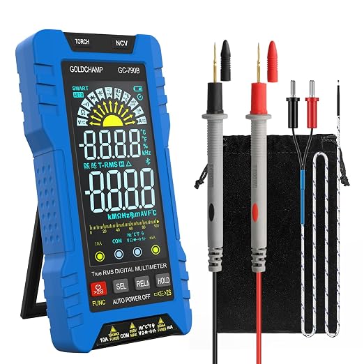 Digital Multimeter TRMS 6000 Counts, Auto-Ranging Voltmeter with NCV, Measures AC/DC Voltage/Current, Resistance, Capacitance, Temperature, Diode, Frequency/Duty-Cycle for Automotive & Home