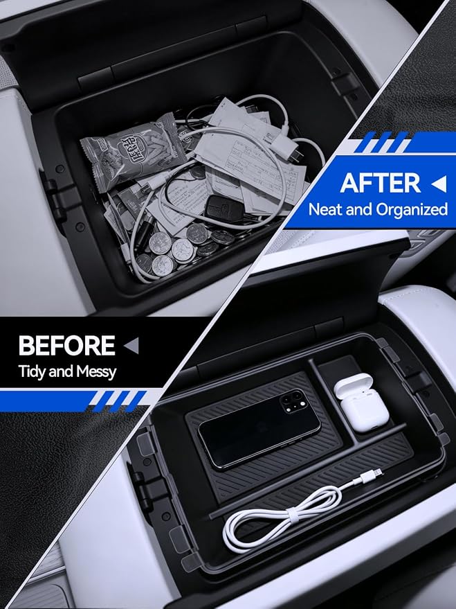 for Palisade Center Console Organizer 2026 Hyundai Palisade/Palisade Hybrid Accessories 2 Pcs Double-Layer Center Console Organizer + Lower Center Console Tray(Only for 7-Seat)
