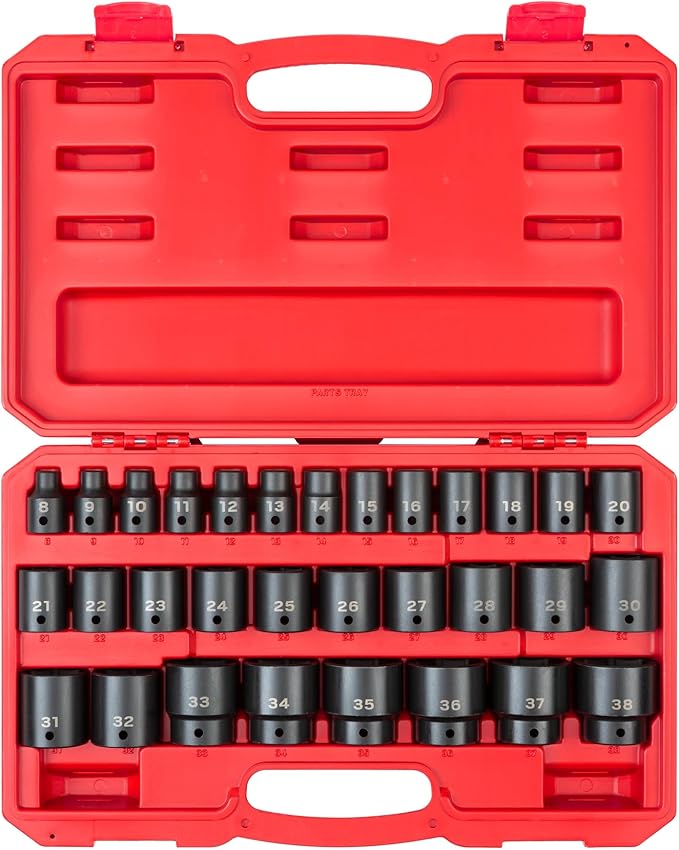 TEKTON 1/2 Inch Drive Impact Socket Set, 31-Piece | SID92327