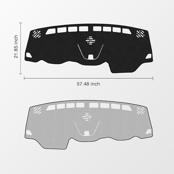KUST Black Dash Cover for Jeep Cherokee Latitude 2014-2023 Polyester Dashboard Cover Non-Slip Center Console Dash Cover Interior Accessories for Cherokee