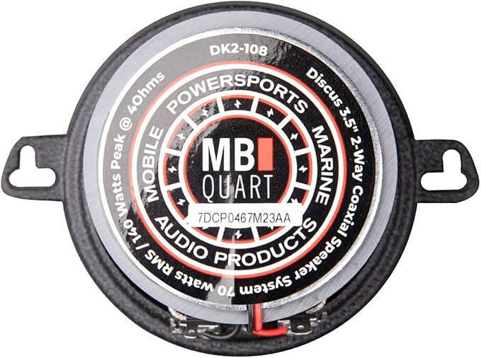 MB Quart Discus High-Performance 3.5" 2-Way Car Audio Component Speaker System, 70W Peak Power, 35W RMS, 4 Ohm, and 88db Sensitivity