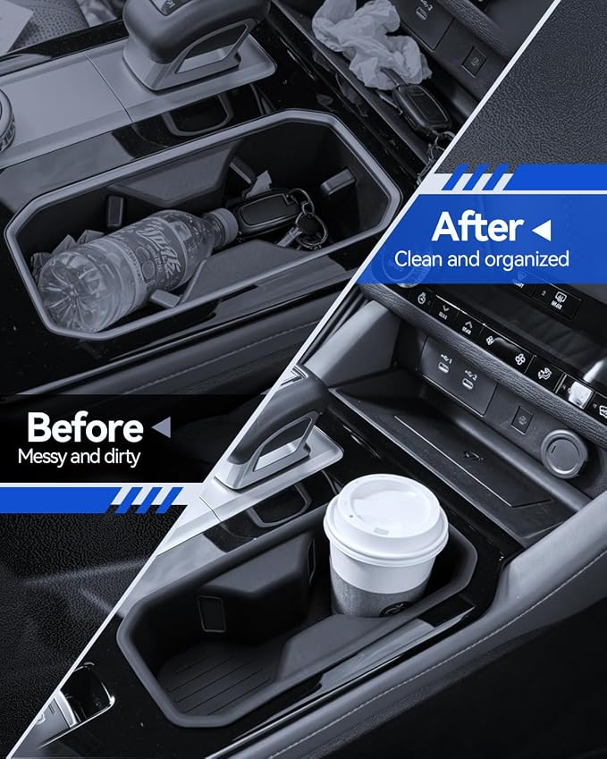 for Outlander Center Console Organizer 2025 Outlander Accessories 2 Pcs Set with Center Console Organizer + Silicone Cup Holder Durable [NOT for 2025 Outlander PHEV&Sport]