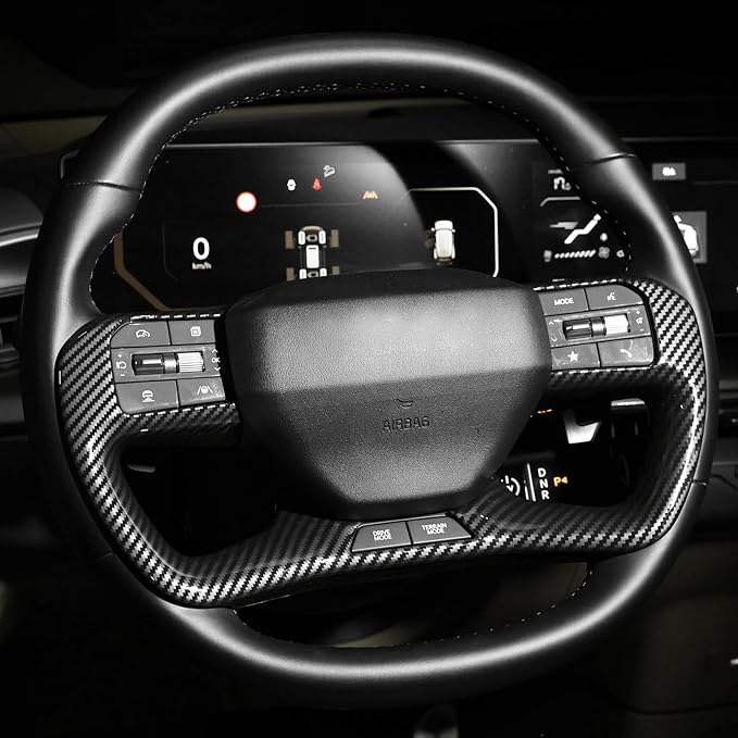 YOUTOOCAR Steering Wheel Trim Cover Compatible with Kia EV9 2024-2026 Accessories (Carbon Fiber Pattern)