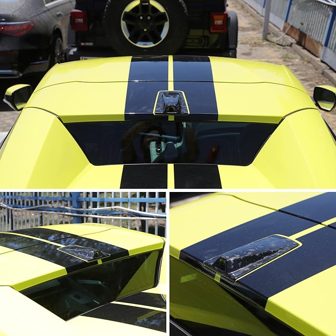 Roof Top Backup Cameras Cover Trim Compatible with C8 Corvette Convertible Z06 Z51 2020-2023 Real Carbon Fiber 1PCS Reversing Camera Protection Cover Trim Accessories (Forged Grain)