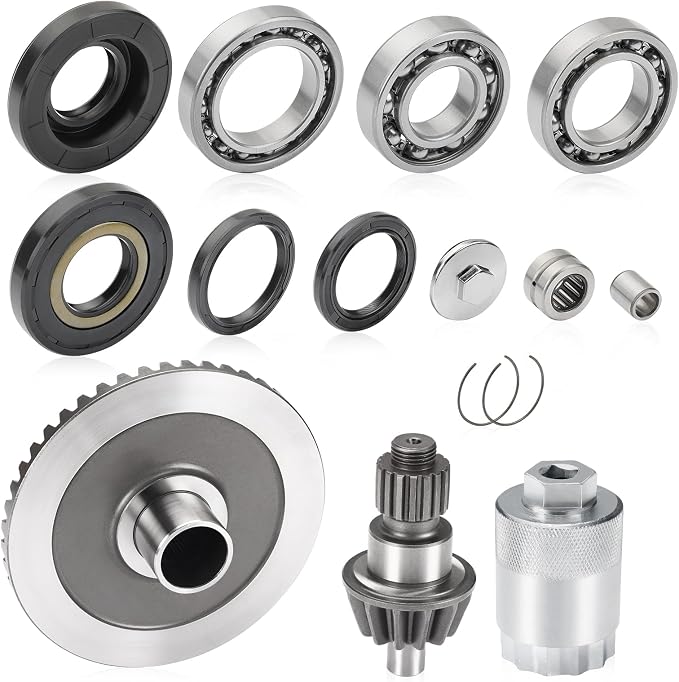 Rear Differential Ring Pinion Gear Bearing Seal Kit & Nut Tool for Honda Rancher 350 400 TRX350 FE FM TE TM TRX400 FA FGA 2000-2007