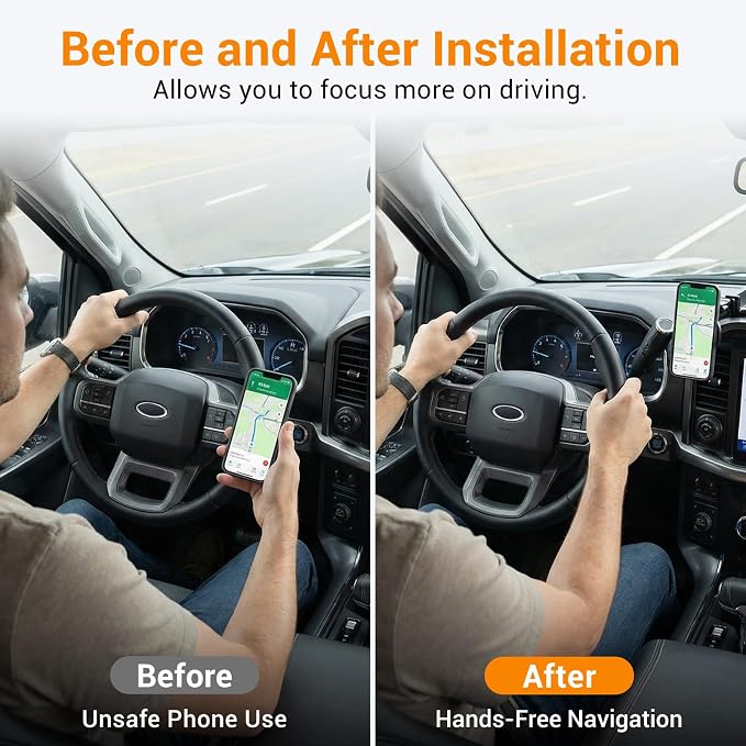 Dashboard Phone Holder Compatible with 2021-2025 Ford F150 Without Speaker Center Console Organizer Dashboard Phone Multi-Mount Kit for F150 Accessories(f150 2021-2025 w/o sub)