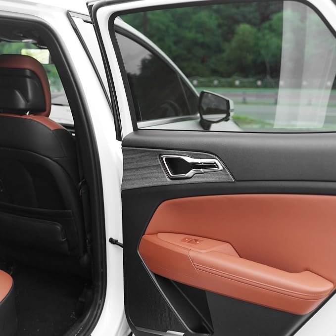 Car Interior Door Frame Cover Trim Sticker Door Lock Button Decor Trim Compatible with Kia Sportage 2023-2026 Accessories (Wood Grain Style)