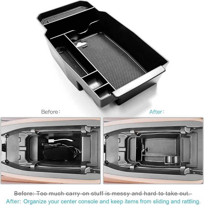 CDEFG for 2023 2024 2025 2026 Mazda CX-50 Center Console Organizer Tray | for 2023 2024 2025 2026 Mazda CX-50 Middle Console Armrest Storage Box 2023-2026 CX50 Accessories (Black)