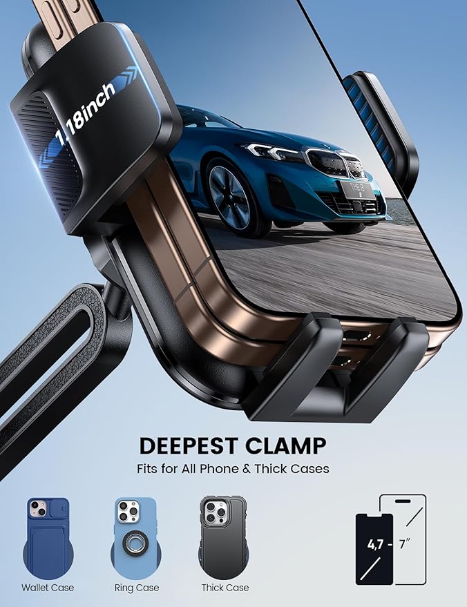 Lamicall Ultra Stable Magnetic Tesla Phone Mount + Thick Cases Friendly Cup Cell Phone Car Mount