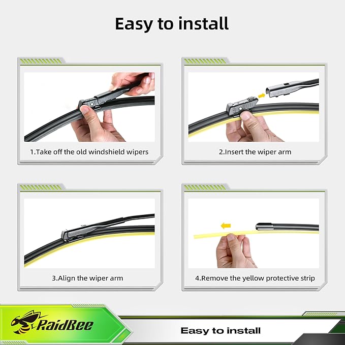 Raidbee® Silicone Windshield Wiper blades Replacement for Tesla Model S 2012-2020 All-Season Silicone Windshield Wipers 28" 18"