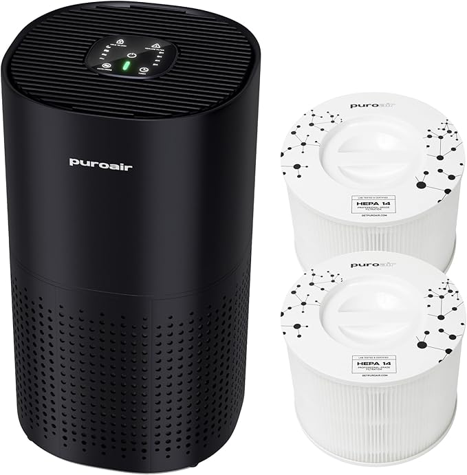 PuroAir 240 HEPA Air Purifier and 2 Filters for Home Large Rooms - Covers Up To 1,000 Sq Ft - Filters Up To 99.9% of Pollutants, Smoke, Pollen, Dust - Quiet HEPA Air Filter - Air Purifiers for Bedroom
