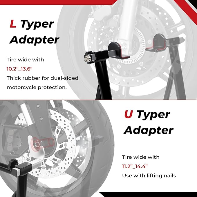 Motorcycle Rear Wheel Stand,882lbs/400kg Load Capacity Lift with U + L Fork Swingarm Spool, Heavy Duty Rear Wheel Stand Motorcycle Lift Jack Stand, fit for Suzuki Yamaha Honda Kawasaki, Black